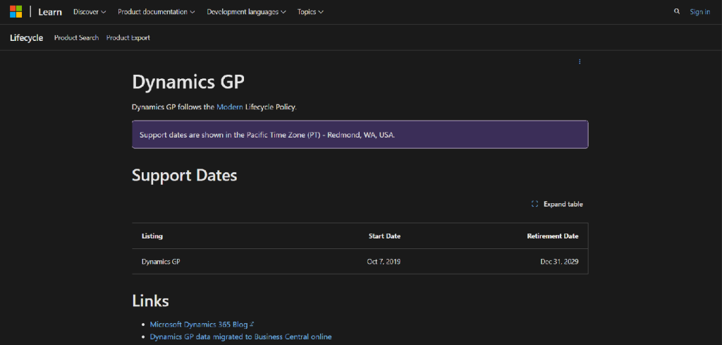Field Service Management in GP is Ending