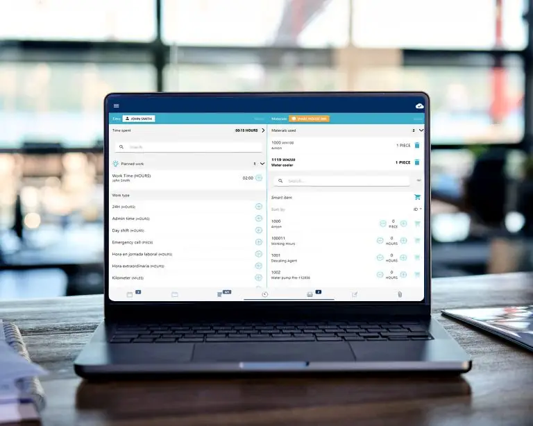 service dynamics dispatch software on laptop screen