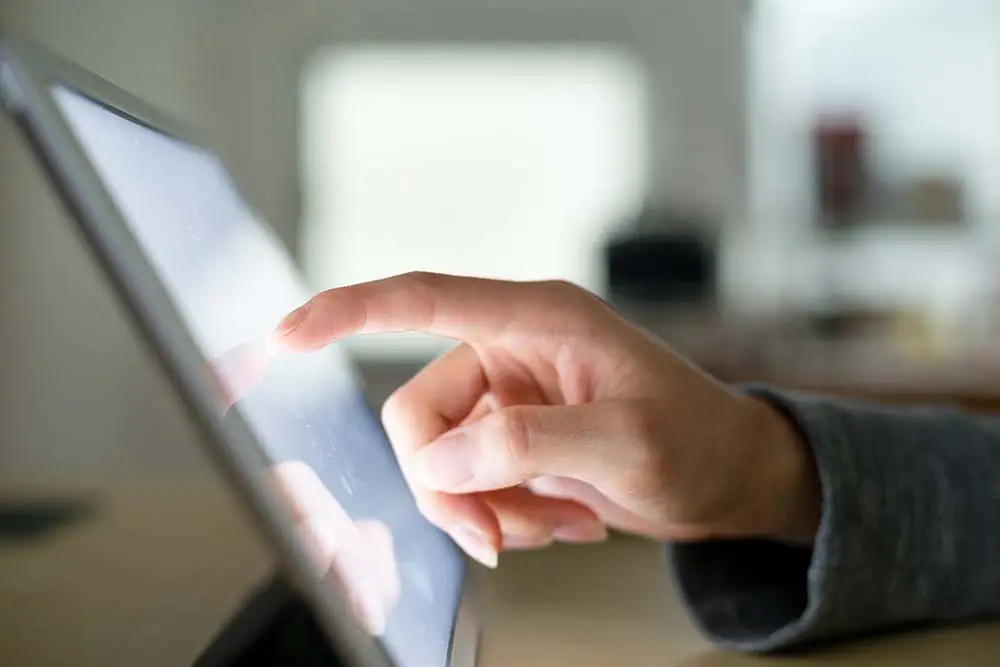 touching tablet | field service scheduling