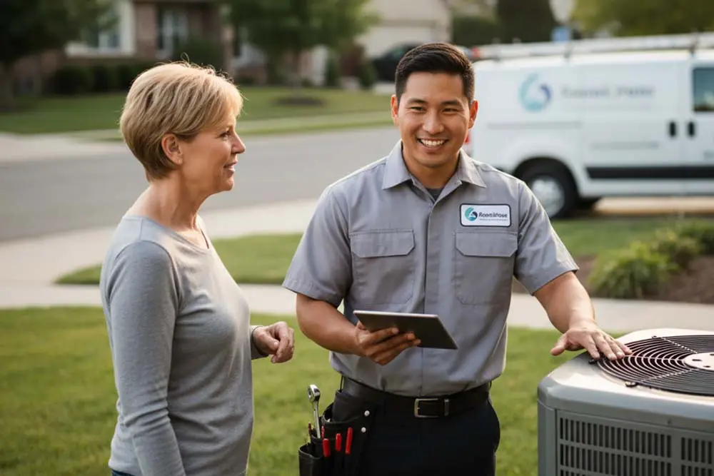 service technician on a call