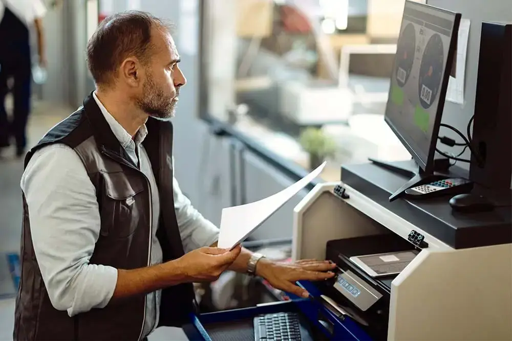service estimator working at his desk