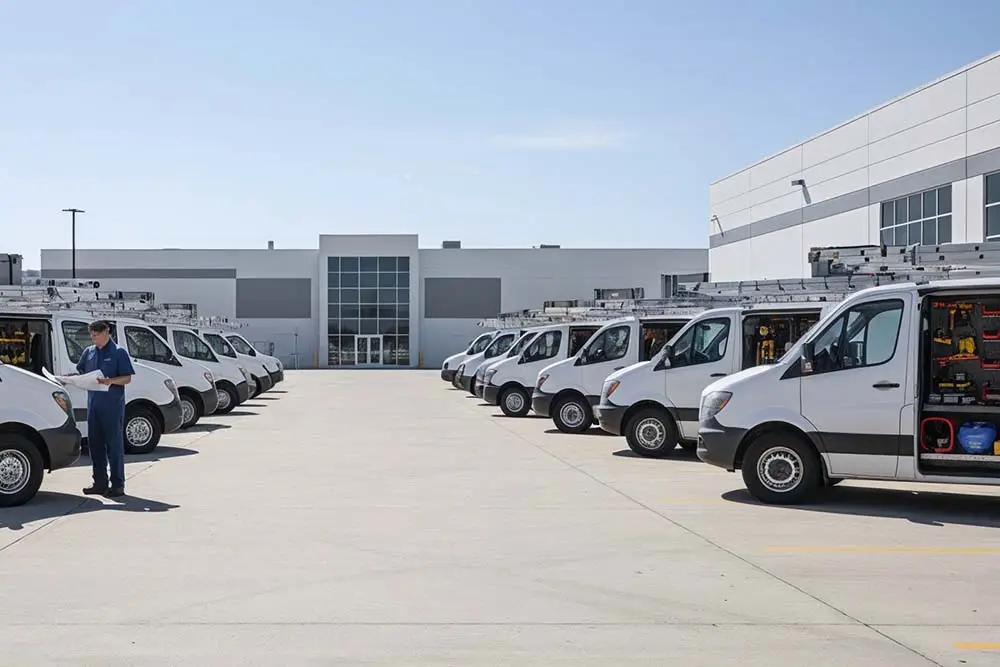 fleet of service vans