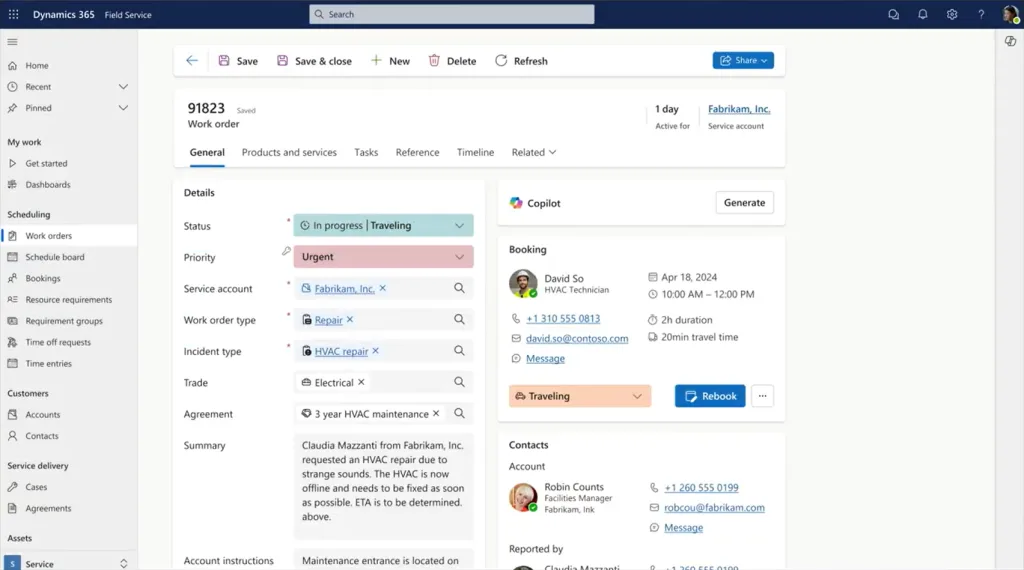 Dynamics 365 Field Service (Business Central vs F&O)