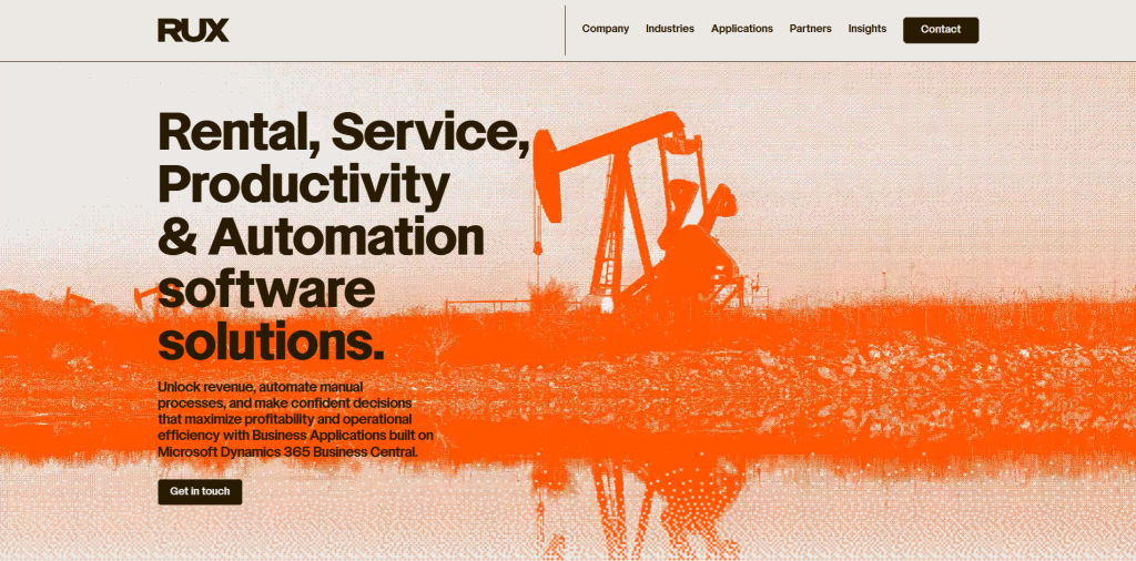 rux rentals rental management erp